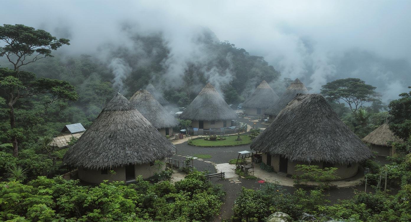 Wae Rebo traditional village in the misty mountains of Flores Indonesia — seven conical Mbaru Niang thatched-roof houses for your Flores Itinerary.